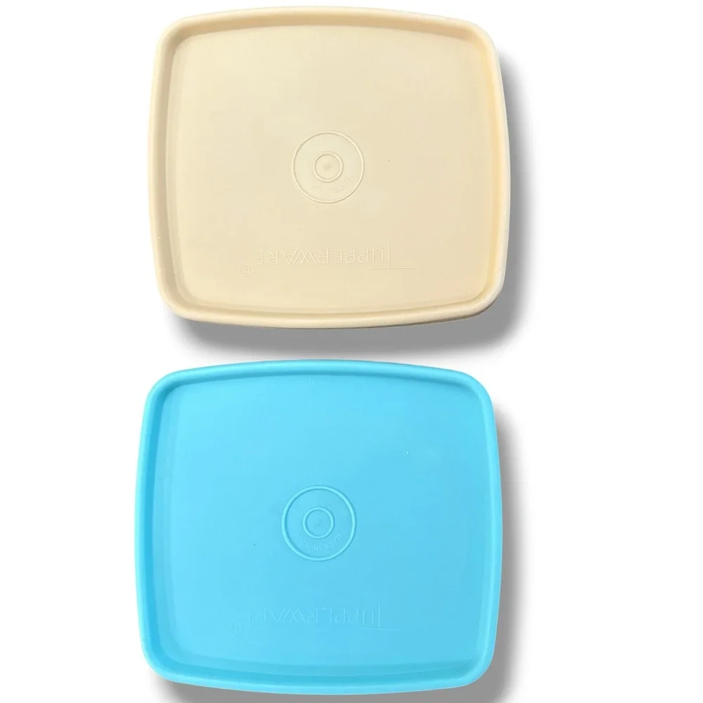 Vintage Tupperware Millionaire Line Lids 310 series Pastel Pink Blue Yellow 6pc